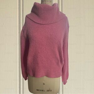 Kaisley Soft Plush Knit Cowl Neck Sweater Pink Women's Size XS Anthropologie